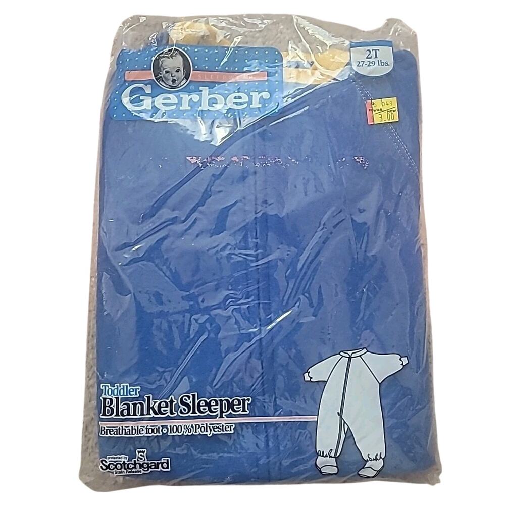 NOS VTG Gerber 2T Footie Pajamas USA Made Retro